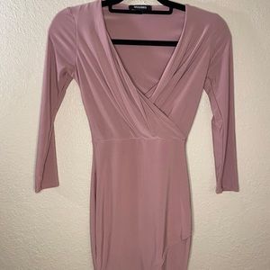 Missguided dress with long sleeves and v neck